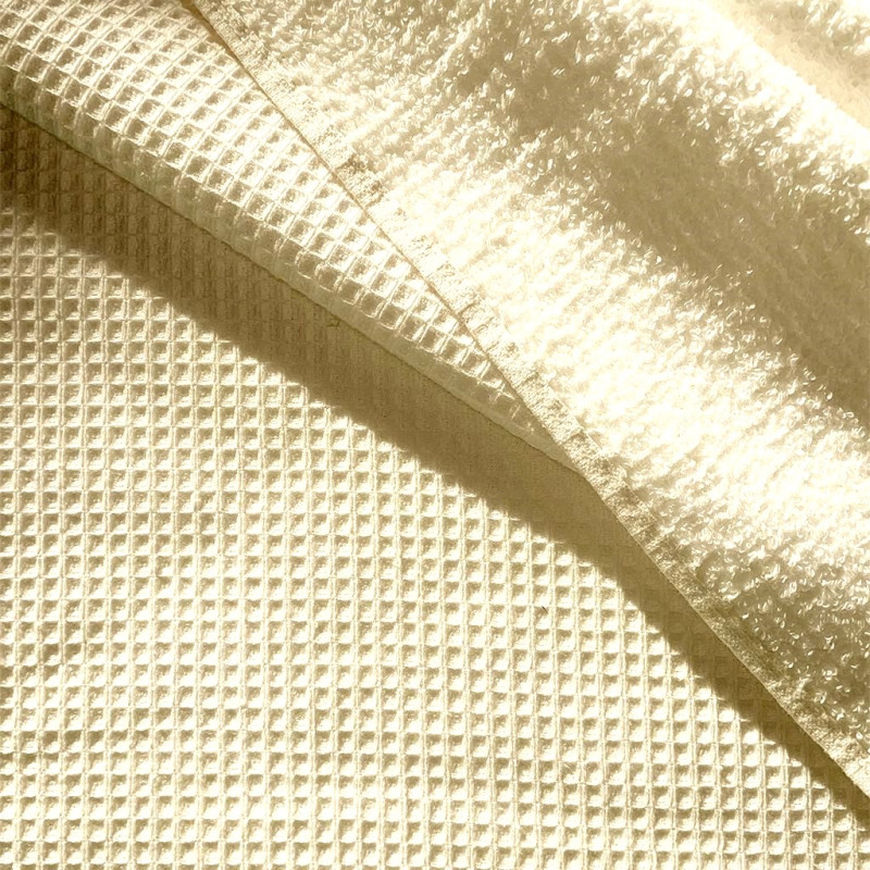 Frottee-Waffelpikee UNI Ecru